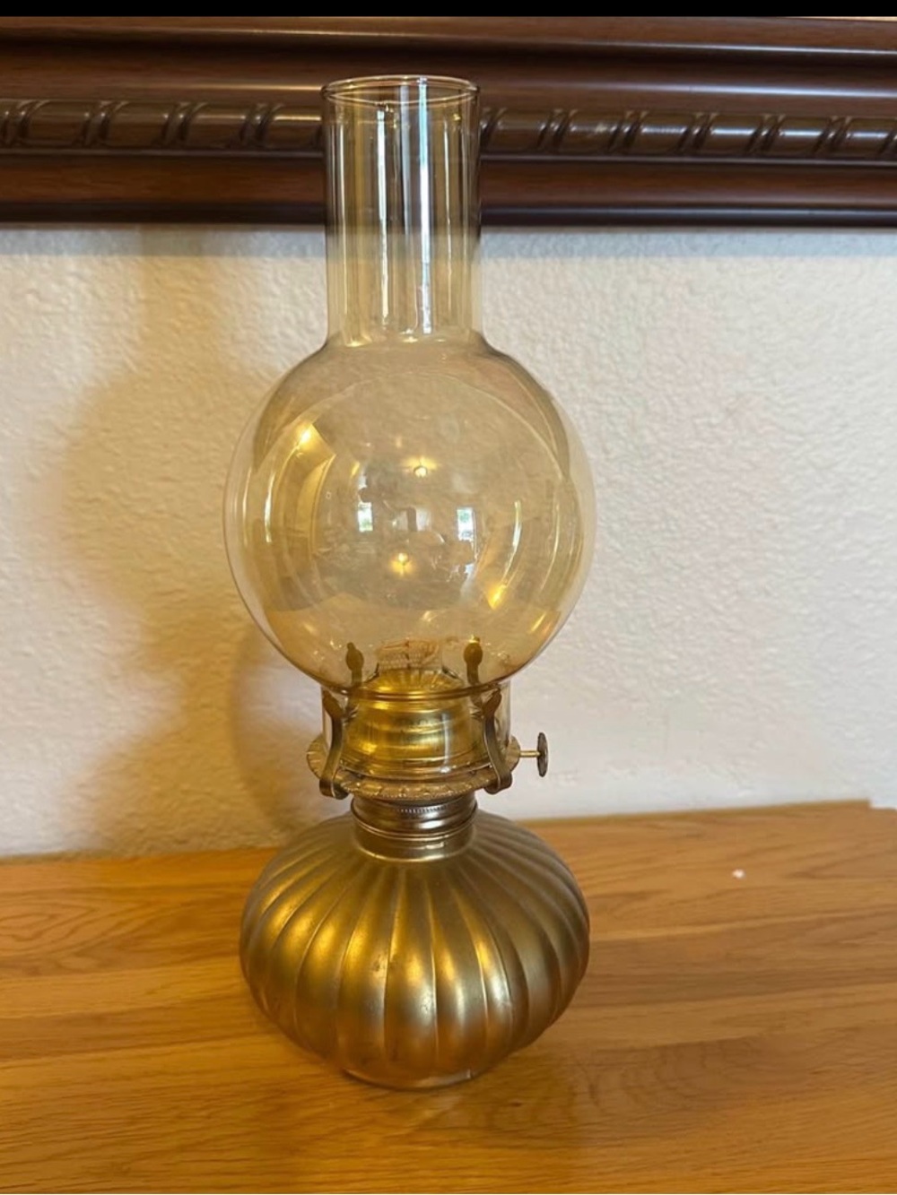 Vintage Oil Glass-Gold Lamp - Gold Decorative Home Accent